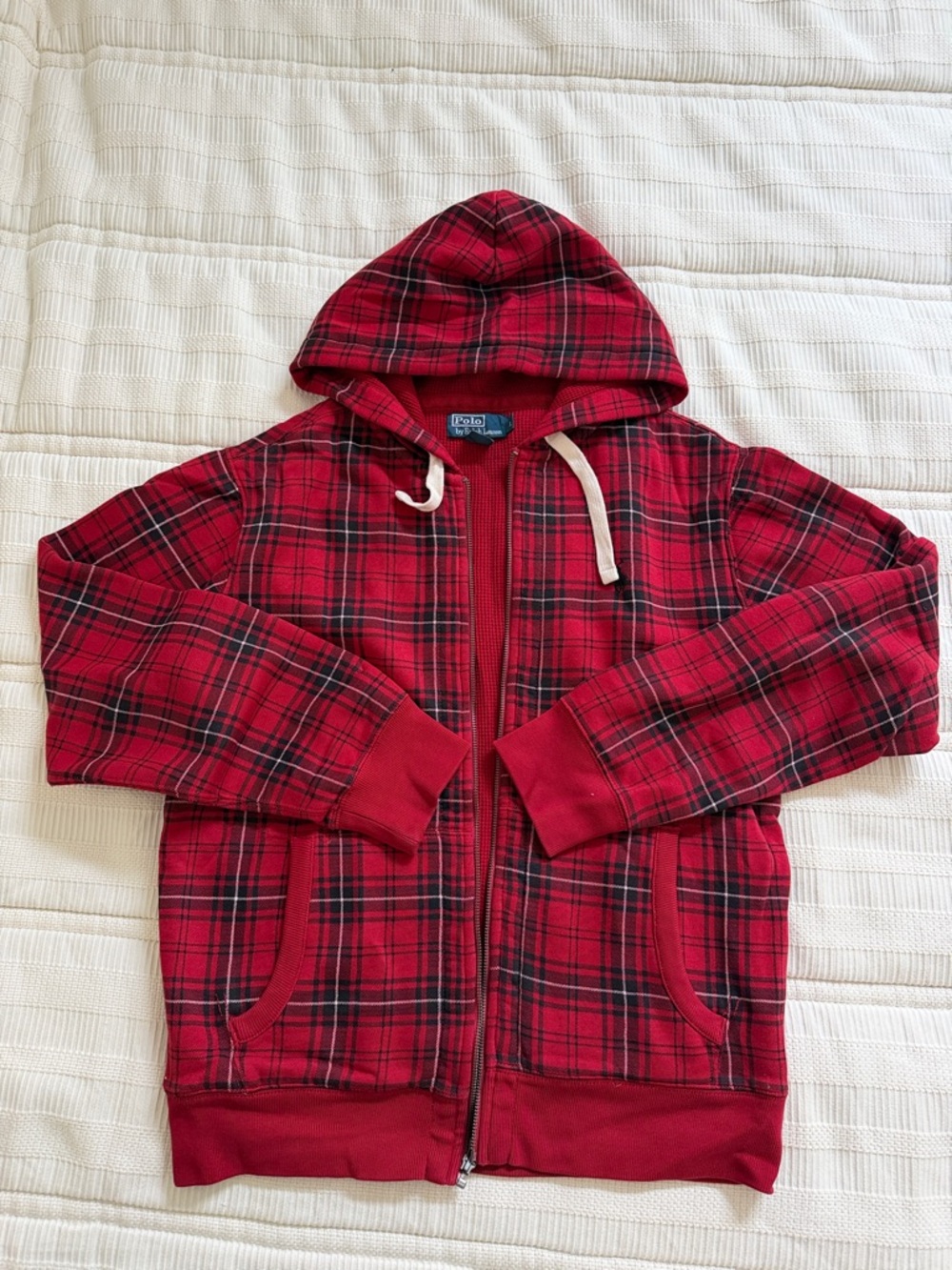 Polo by Ralph Lauren Red Plaid Hooded Zip Jacket - Kids